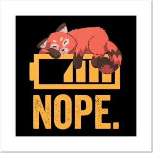 Nope Funny Red Panda Posters and Art